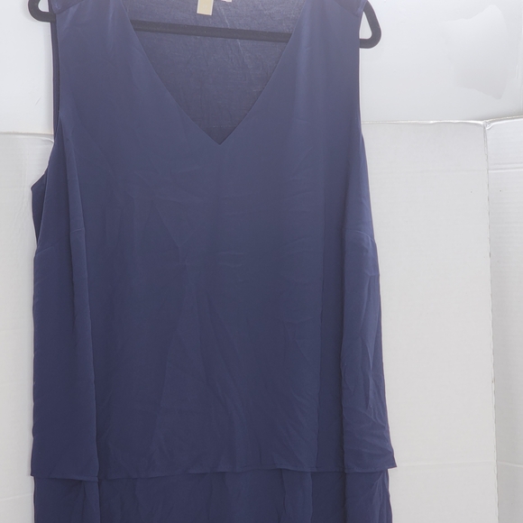 Michael Kors Deep Blue V-Neck Tank Top - Picture 1 of 9